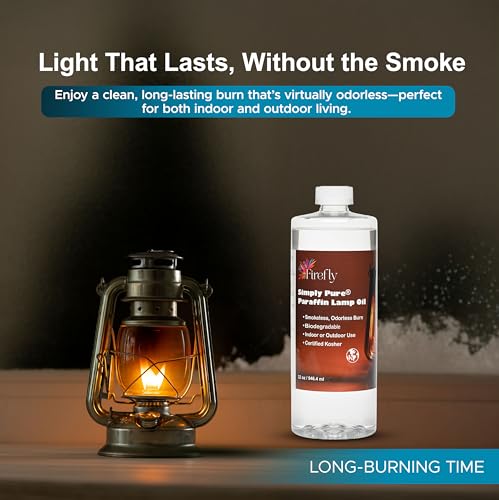 Paraffin Lamp Oil 32 oz - Smokeless Indoor Fuel, Kosher Certified