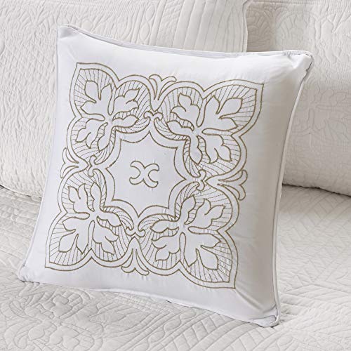 6-Piece Quilted Daybed Cover Set with Scalloped Edge & Bed Skirt - White