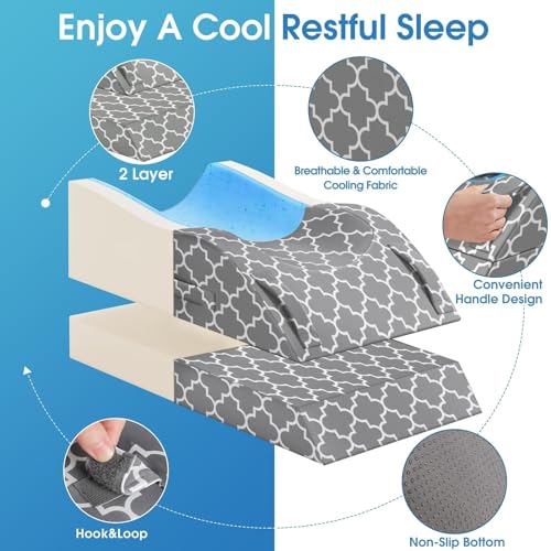 Adjustable Leg Elevation Pillow for Recovery - U-Shaped Wedge
