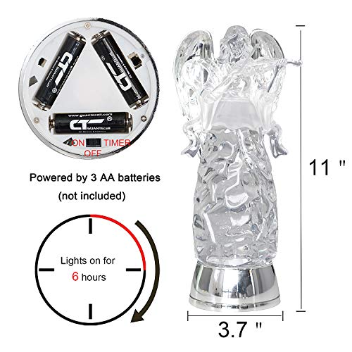 Eldnacele Angel Violin Snow Globe Lantern with Color Changing Light & Timer - Violinist Variant