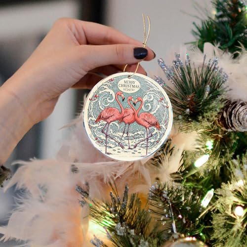 Funny Christmas Flamingo Ornament - Pink Keepsake Decor for Animal Lovers