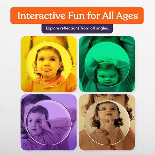 Shatterproof Sensory Bubble Wall Mirrors for Kids - 9 Pack Acrylic Decor