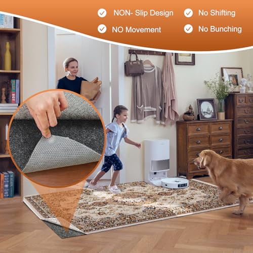 Non-Slip Felt Rug Pad, 2x3 Ft Rubber Backing Grip for Hardwood Floors