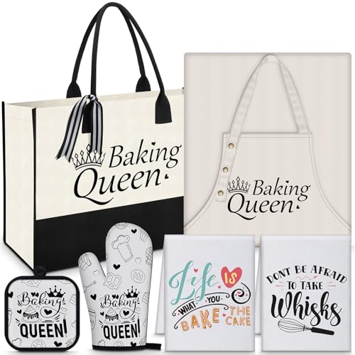 Christmas Baking Gifts Set for Women - Baking Queen Edition - 6 Pcs Holiday Kitchen Decor