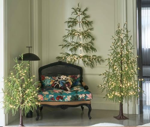 6FT Lighted Norfolk Pine Tree with 416 LED Fairy Lights - Indoor/Outdoor Christmas Decor (LITBLOOM)