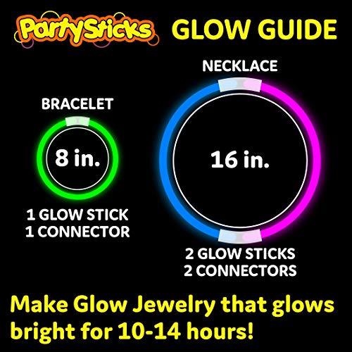 PartySticks Glow Sticks Party Supplies 100pk - 8 Inch in the Dark