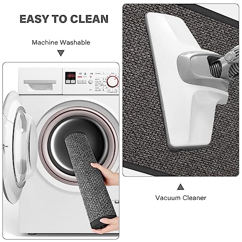 2-Piece Washable Kitchen Rug Set, Non-Slip Absorbent Runner Floor Mats