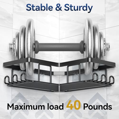YASONIC Corner Adhesive Shower Caddy Rustproof Stainless Steel 3-Pack