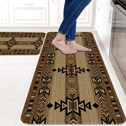 Sunflower Kitchen Rugs and Runner Set of 2, Non-Slip Boho Farmhouse Floor Mats