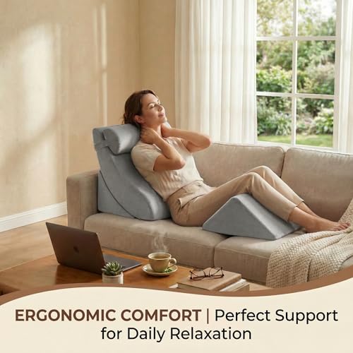 4-Piece Orthopedic Bed Wedge Set - 21.8" Wide Foam Cushions
