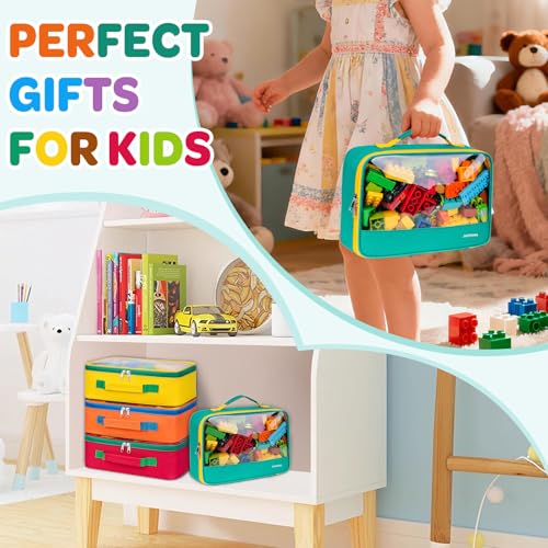 4 Pack Large Toy Storage Bags, Transparent Organizer for Building Blocks