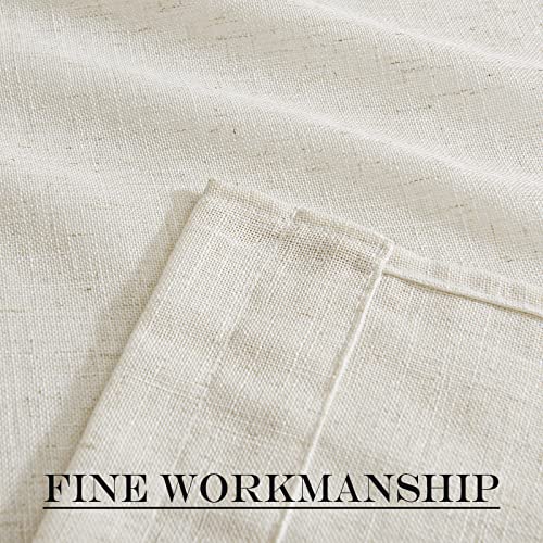 NICETOWN 80 inches Sidelight Door Curtains for French Door Linen Sheer Window Panels for Kitchen Patio Glass Adjuatble Curtains with Tieback, 26 x 80 Inches, 1 Panel, Linen