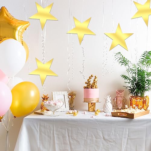 40 Pcs 11-Inch Gold Star Cutouts - Double-Sided Cardstock Party Decor