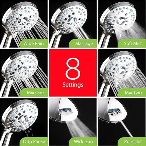 Hotel Spa AquaCare High Pressure Handheld Shower Head with Power Wash Chrome