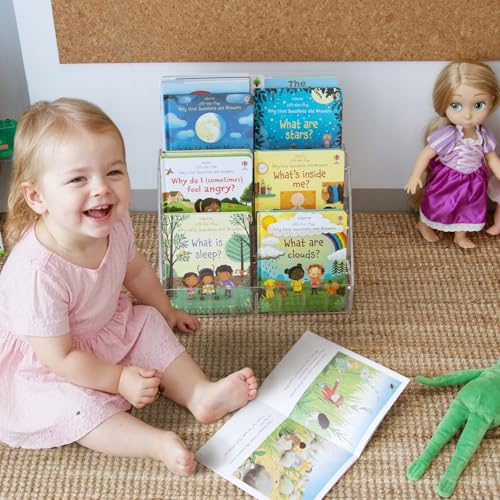 3-Tier Clear Desktop Kids Bookshelf, Portable Tabletop Book Organizer