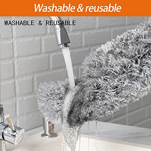 Microfiber Feather Duster with 30-100 Inch Extendable Pole & Bendable Head