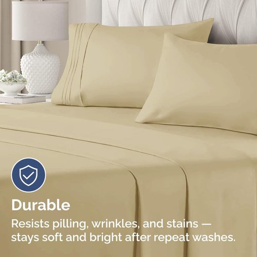 King Pillow Cases by [Brand Name] - Ultra Soft Hotel Quality Covers | Wrinkle-Free & Stain Resistant - 2 Piece Set in Beige