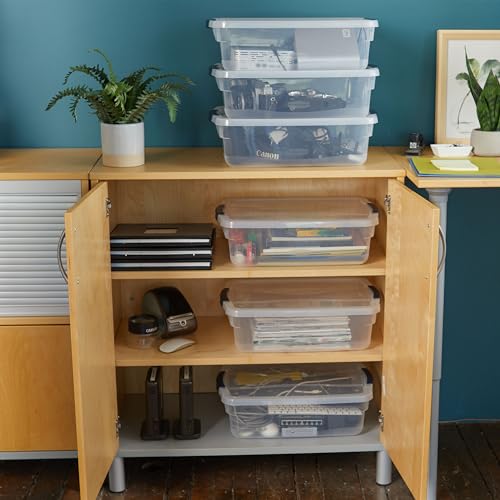 Clear Storage Containers with Latching Lids 17 Quart 6 Pack