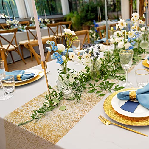 Chumia 12 Pcs Gold Table Runners 12 x 85 Inch Sequin Glitter Decor