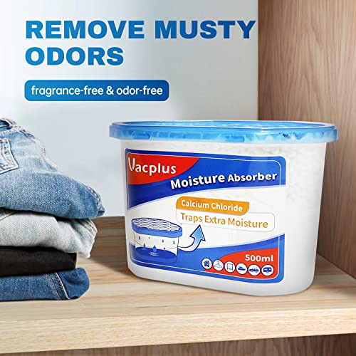 Vacplus Moisture Absorber 10.5 OZ Fragrance Free Dehumidifier Bucket 6 Pack