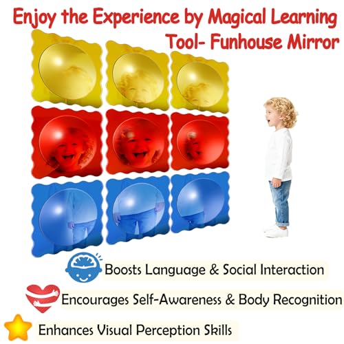 3 PCS Sensory Wall Bubble Acrylic Mirrors - Vibrant Color & Safe Shatterproof Design