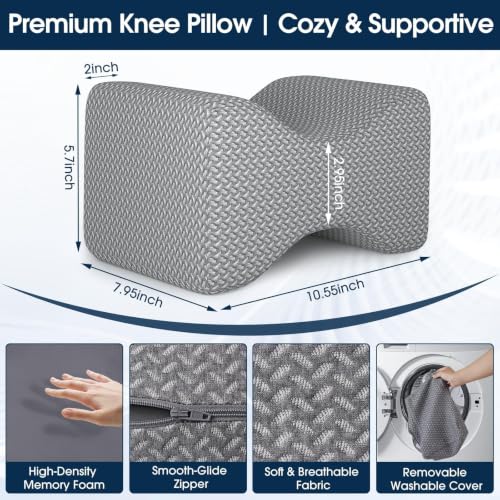 BlissTrends Ergonomic Memory Foam Knee & Leg Pillow for Side Sleepers