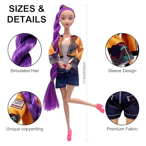 HIDLY 2025 Korean Idol Dolls Set with Trendy Outfits - 3PCS Gift for Kids