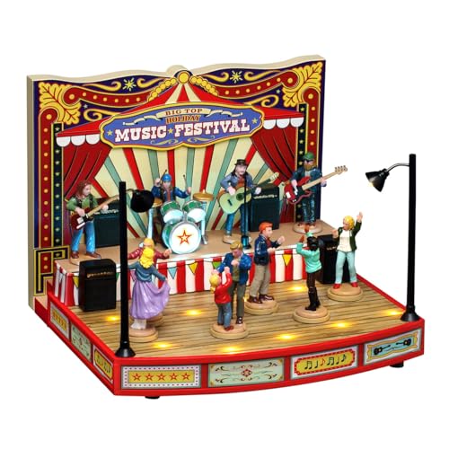 Big Top Holiday Music Festival Animated Christmas Village Decoration