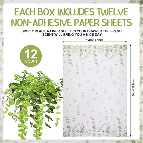 12 Sheets Scented Drawer Liners - Floral Paper for Dresser and Closet