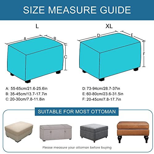 Stretch Ottoman Cover for Rectangular Footrest - Large Size