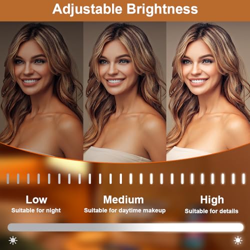 White 12x14 Inch Rechargeable LED Vanity Mirror with Lights & Touch Control