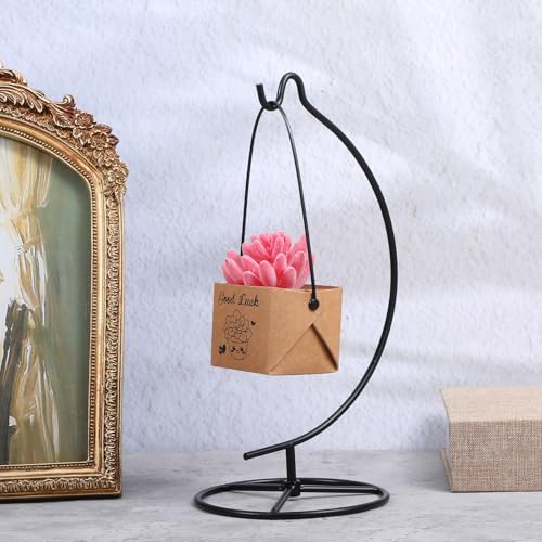 10 Pack Metal Ornament Stands for Air Plants & Decorations - 10.8" Height, Black