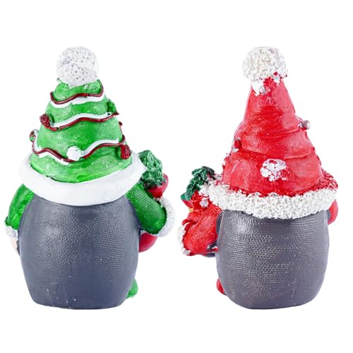 Winter Resin Gnomes Decor Set - Brizoria Green-Red Hat Figurines