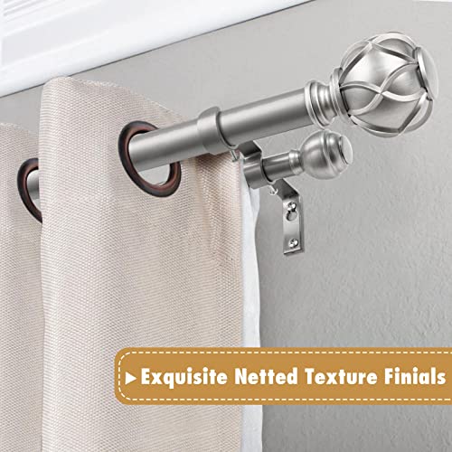 Silver Round Curtain Rod Finials, Set of 2 for 5/8 or 3/4 Inch Rods
