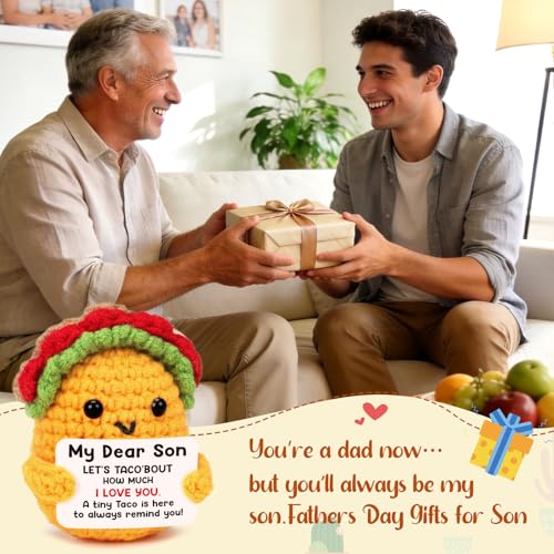 Mini Crochet Taco Gift for Son - Handmade Positive Encouragement Keepsake