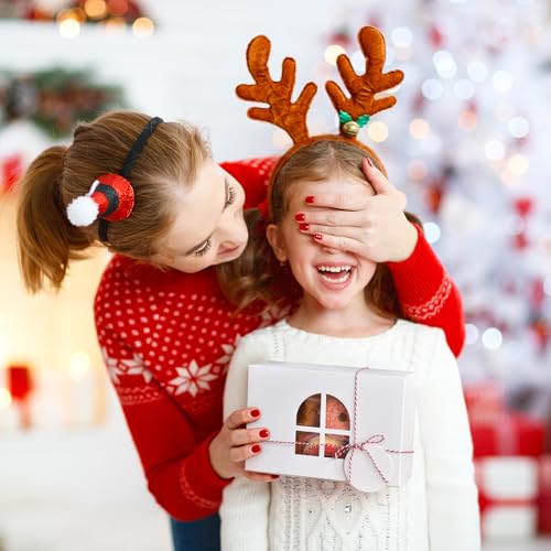 Cotopher 30Pcs White Christmas Cookie Boxes with Window 9x6x3in – Gift Set