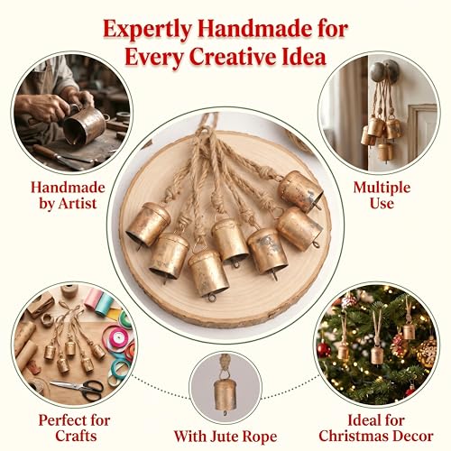 Vivanta 20 Pcs Rustic Gold Bells for Crafts – 1.75