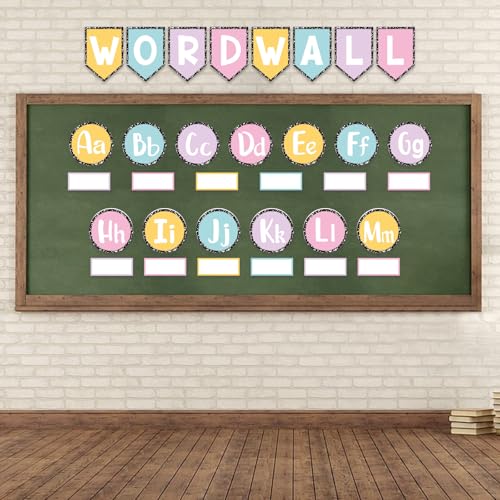 124-Piece Classroom Word Wall Bulletin Board Set with Alphabet Cutouts