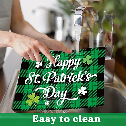 OBUSATT St. Patrick's Day Plastic Placemats Set of 6, Waterproof Table Mats