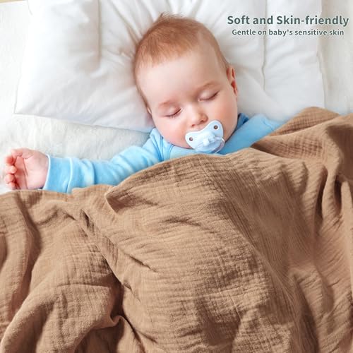 Muslin Swaddle Blankets for Newborns, 100% Cotton 41x41" (2-Pack)