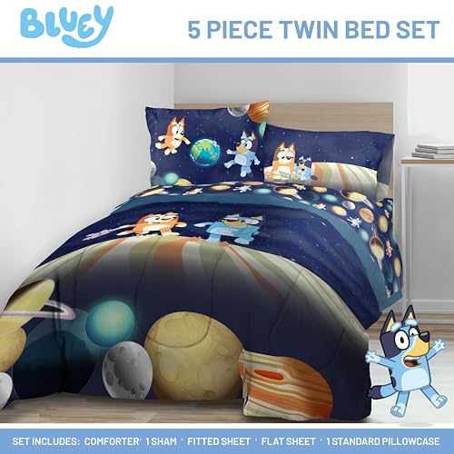 5-Piece Twin Bedding Set, Kids Cartoon Character Comforter and Sheet Collection