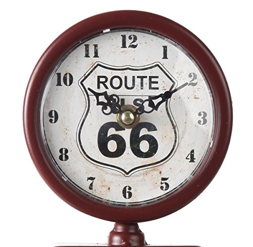 Route 66 Gas Pump Mantle Clock, Vintage Style Metal Table Clock