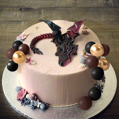 3D Dragon Cake Topper Set with Decorative Cake Balls for Birthday Parties