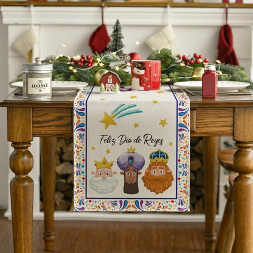 Artoid Mode Epiphany Day Table Runner 13x72 Inches Beige Holiday Decor