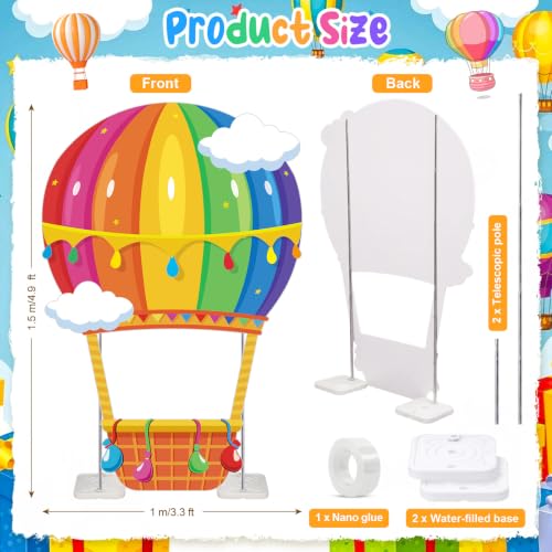 4.9ft Hot Air Balloon Cardboard Photo Prop Backdrop for Parties