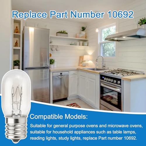 2-Pack 25W T7 Microwave Light Bulb, E17 Base 110V-130V Appliance Bulb