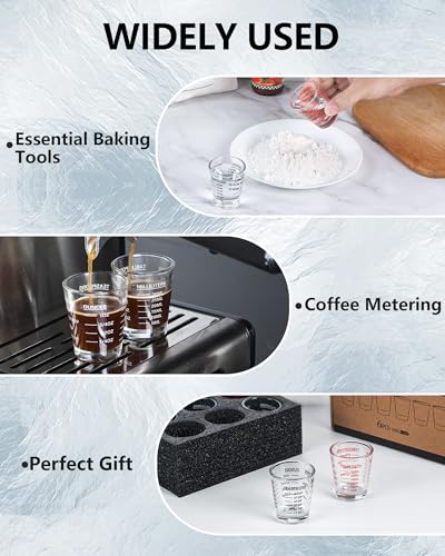 2-Pack Measuring Shot Glass Set with Easy-Read Red Markings