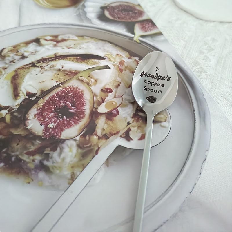Grandpa Coffee Spoon - Engraved Gift for Grandfather from Grandkids - Father's Day, Christmas, Birthday Gift from Granddaughter or Grandson