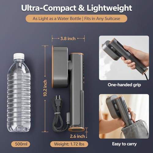 Dual Voltage Portable Travel Steamer and Handheld Garment Iron