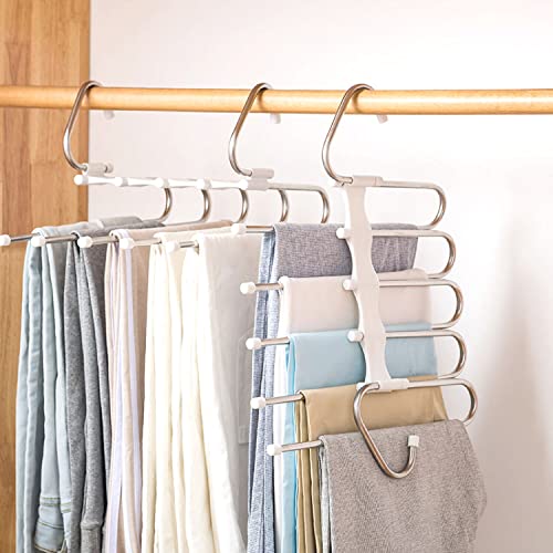 Space Saving Pants Hangers 2 Pack Metal Closet Organizer for Jeans